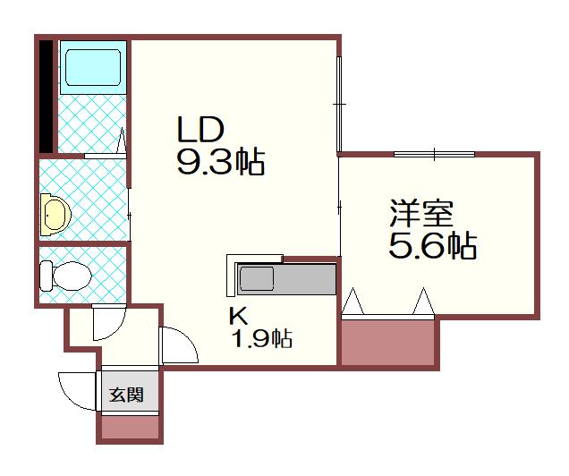 PRIME北広島(1LDK/2階)の間取り写真