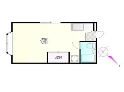 アルス下馬(ワンルーム/3階)の間取り写真