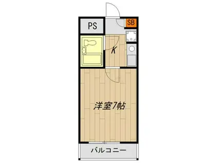 メゾンサンシャイン(1K/10階)の間取り写真