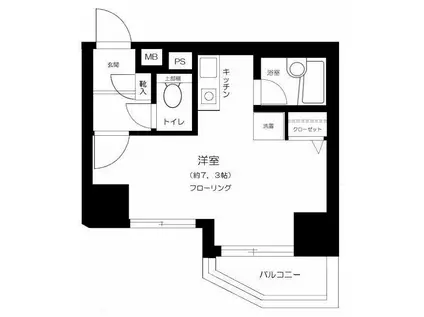 メインステージ本駒込駅前(ワンルーム/6階)の間取り写真
