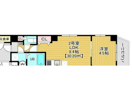 ソレイユ北砂(1LDK/2階)の間取り写真