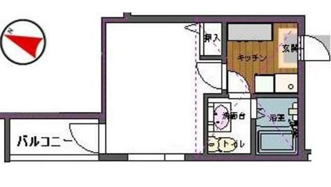 アルエット旭ヶ丘(1K/2階)の間取り写真
