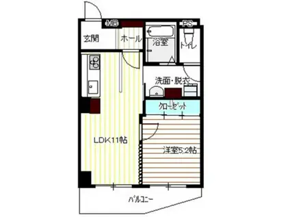 アルファ八田(1LDK/3階)の間取り写真