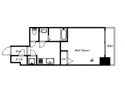 アドバンス神戸セラフィム(1K/2階)の間取り写真