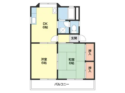 メゾンフェリス金池I(2DK/2階)の間取り写真