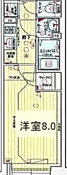 プレサンスジェネ千種内山II(1K/6階)の間取り写真