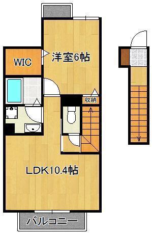 サンヒルズ黒崎駅(1LDK/2階)の間取り写真