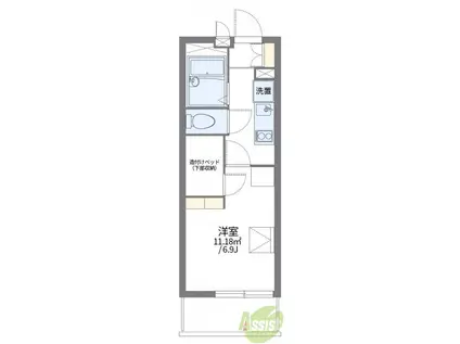 レオパレスジェントリーII(1K/3階)の間取り写真