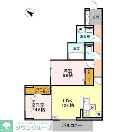 サイカチ(2LDK/3階)の間取り写真