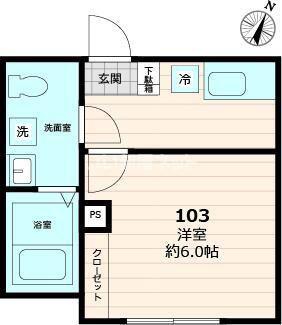 AXIS HANNO(1K/3階)の間取り写真