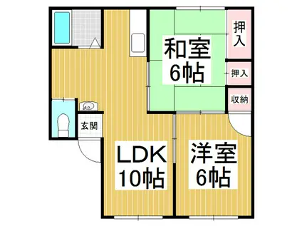 エンゼルハイムU(2LDK/2階)の間取り写真
