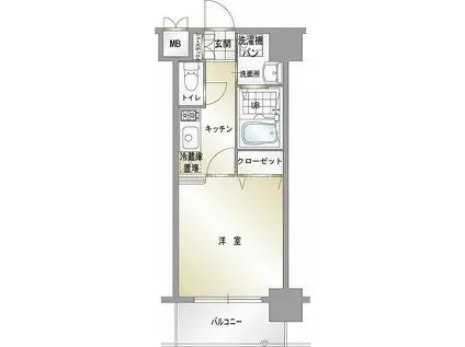 エンクレスト天神CLASS(1K/10階)の間取り写真