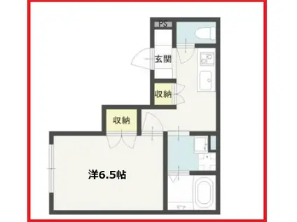 ハウスクルケーティーツー(1K/2階)の間取り写真