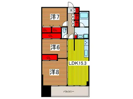 PRENDY浦和別所(3LDK/4階)の間取り写真