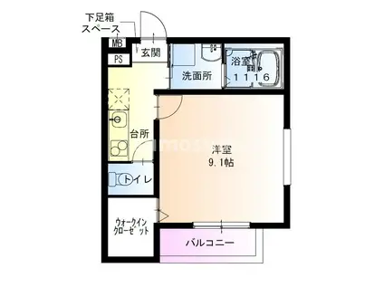 フジパレス大物公園II番館(1K/2階)の間取り写真