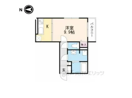 DEAR(ワンルーム/1階)の間取り写真