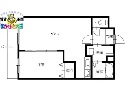 SGB浜町(1LDK/5階)の間取り写真