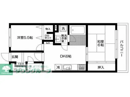 日神パレステージ坂戸(2DK/4階)の間取り写真