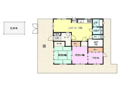 グリーンヒル清水ヶ丘(3SLDK/1階)の間取り写真