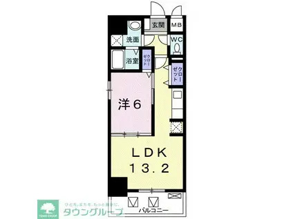 スアヴィス千葉(1LDK/1階)の間取り写真