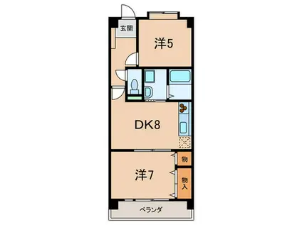 スペース21(2DK/1階)の間取り写真