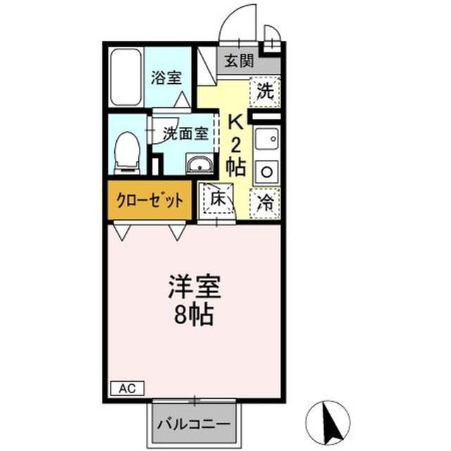 セジュール(1K/1階)の間取り写真