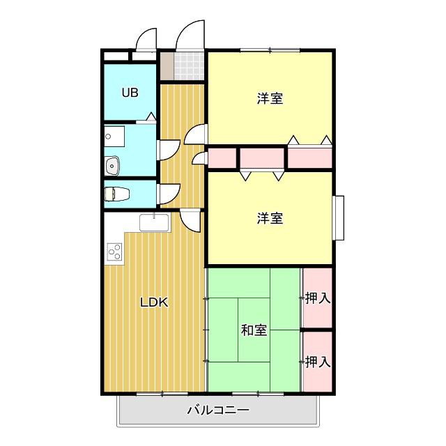 グランディール・Y(3LDK/3階)の間取り写真