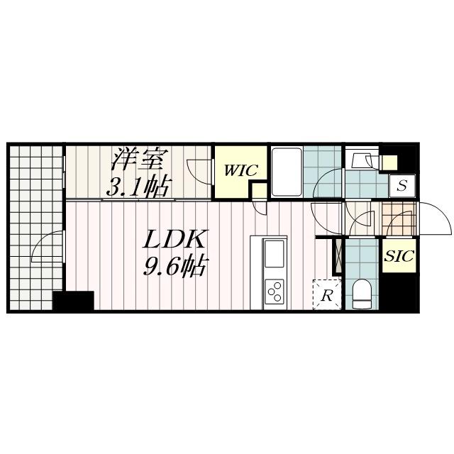 プライマル千葉駅前(1LDK/8階)の間取り写真