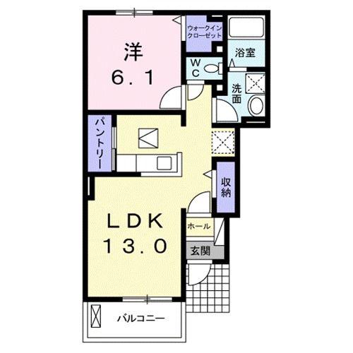 グラード(1LDK/1階)の間取り写真