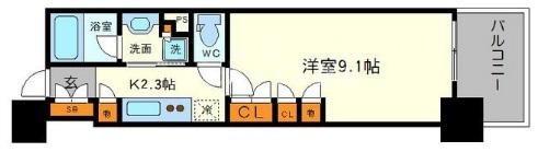 パークアクシス本町(1K/11階)の間取り写真
