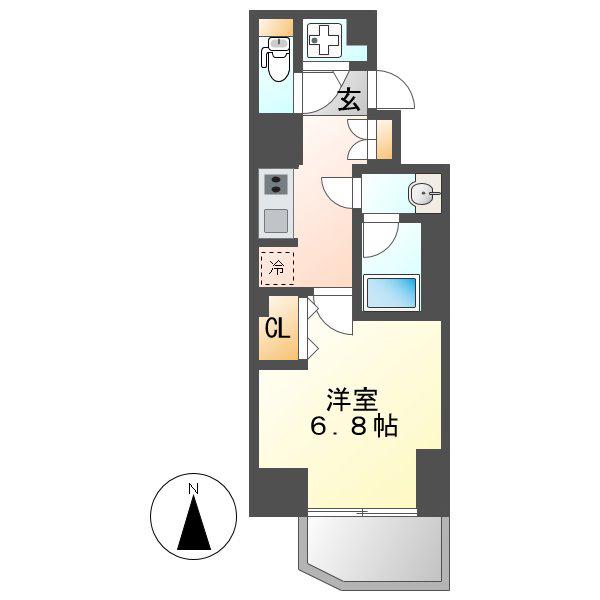 APEX名古屋栄PREMIERLIFE(1K/2階)の間取り写真