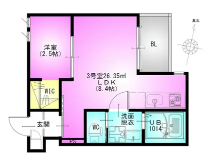 REGALEST 千葉駅(1LDK/1階)の間取り写真