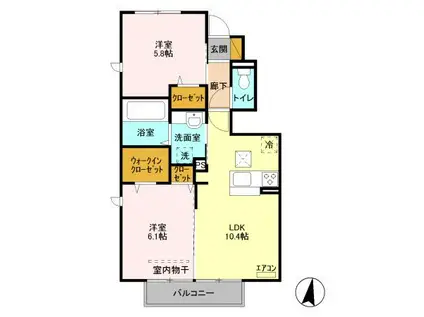 メゾンサクラ(2LDK/1階)の間取り写真