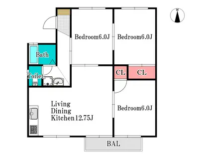 セジュール尾銭(3LDK/1階)の間取り写真