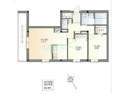 印内2丁目計画(2LDK/2階)の間取り写真