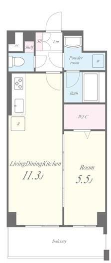 WHILE椿(1LDK/5階)の間取り写真