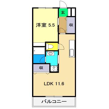 アクセスコート(1LDK/3階)の間取り写真