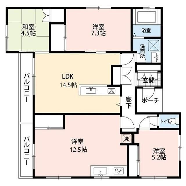 CASA DE ROSA(4LDK/3階)の間取り写真