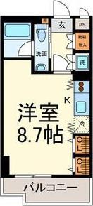 グランルージュ栄II(ワンルーム/2階)の間取り写真