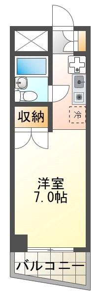 シャンヴェール加園(1K/3階)の間取り写真