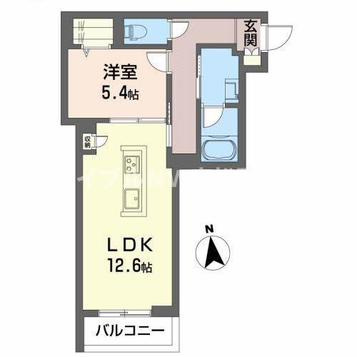 ロイヤルシャーメゾン栗林(1LDK/3階)の間取り写真