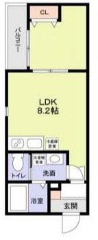 CRASTINE金町2丁目(1LDK/3階)の間取り写真