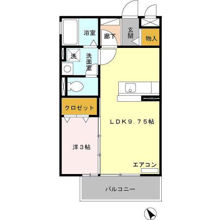 ラシック(1LDK/1階)の間取り写真