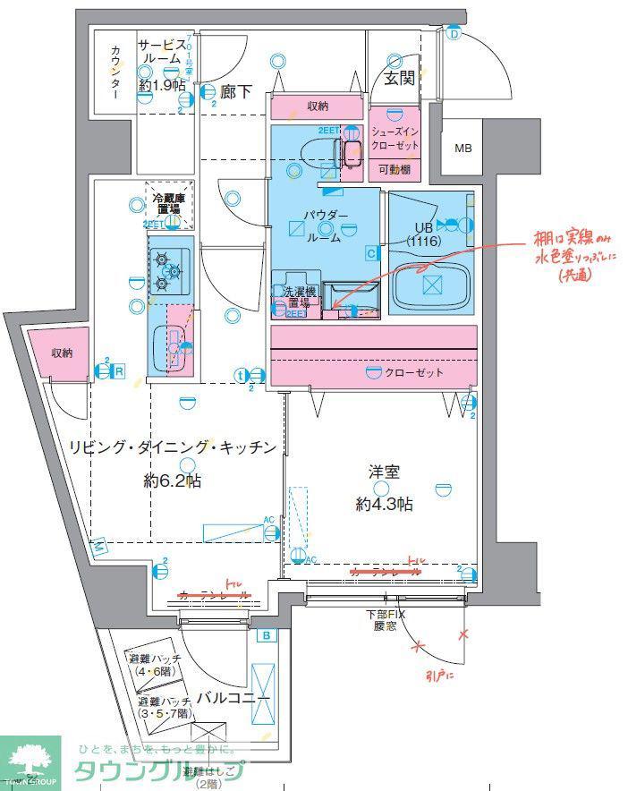 GENOVIA東向島IV(1SLDK/5階)の間取り写真