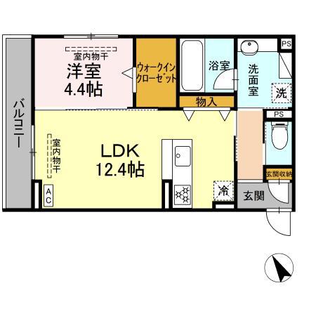 ル・カヴァリエ(1LDK/2階)の間取り写真