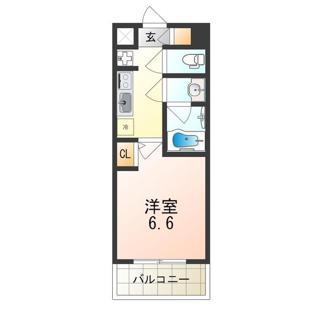 LA DOUCEUR北巽(1K/9階)の間取り写真