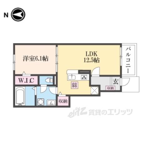 エスタシオンコート(1LDK/1階)の間取り写真