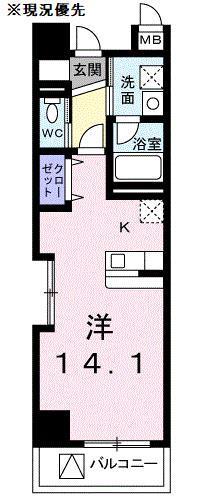 ボヌールドゥ(1K/6階)の間取り写真
