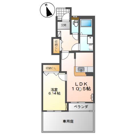 エポックタウン(1LDK/1階)の間取り写真