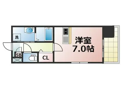 バルーンフラワー諏訪(ワンルーム/2階)の間取り写真